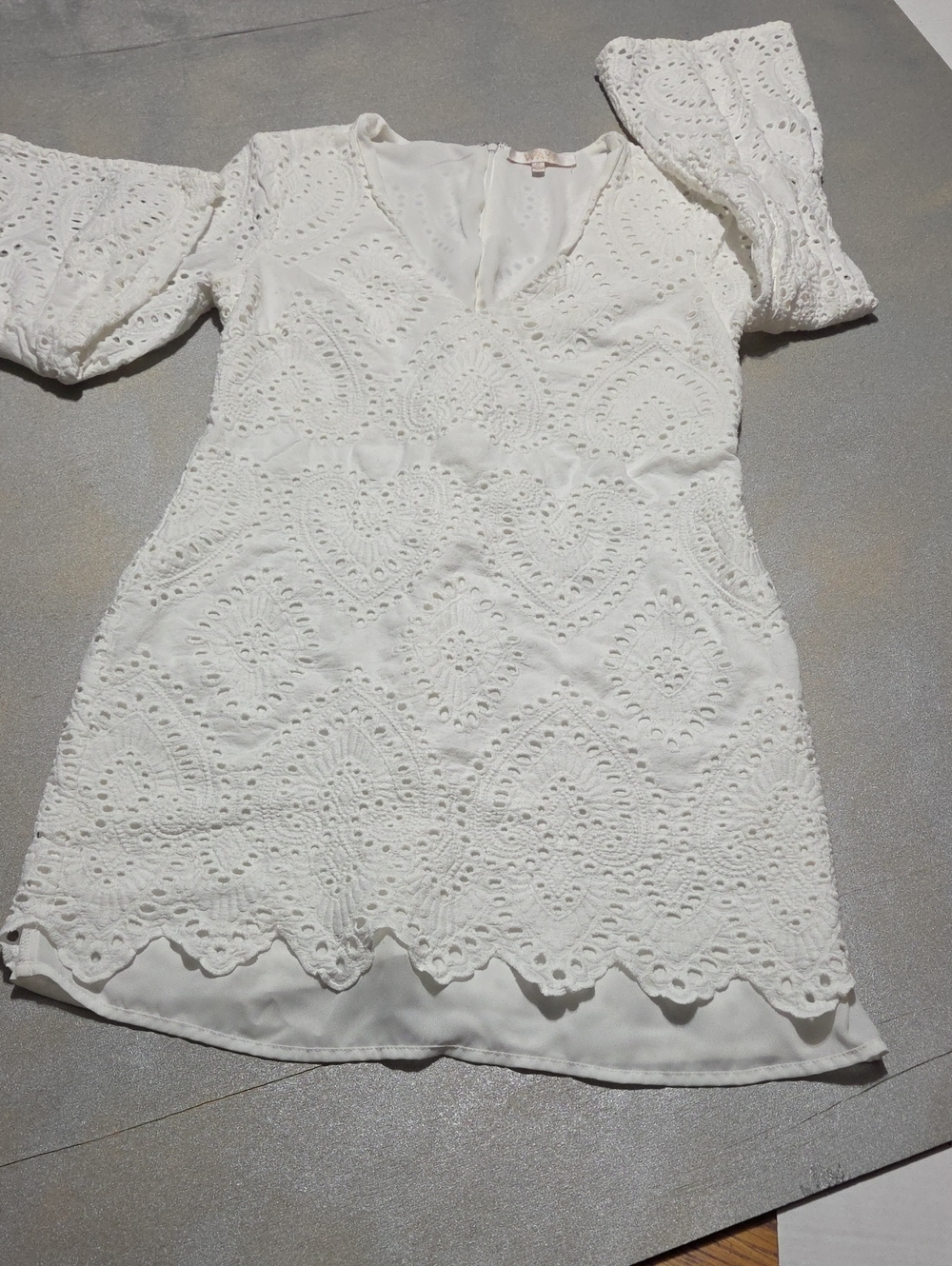 Wayf White Eyelet Mini Dress